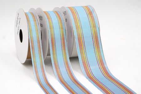 Світло-блакитна, коричнева та жовта тонка смужка тканинної стрічки_AI